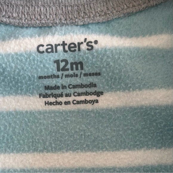 Carter's Teal Striped Dinosaur Footie - Picture 6 of 9